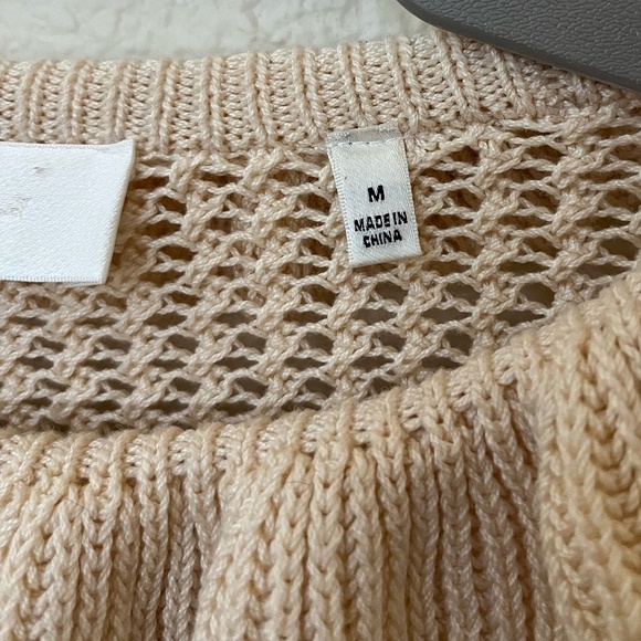 7 FOR ALL MANKIND | Ruffle Neck Long Sleeve Sweater in Heather Oatmeal | Size M - Picture 7 of 14